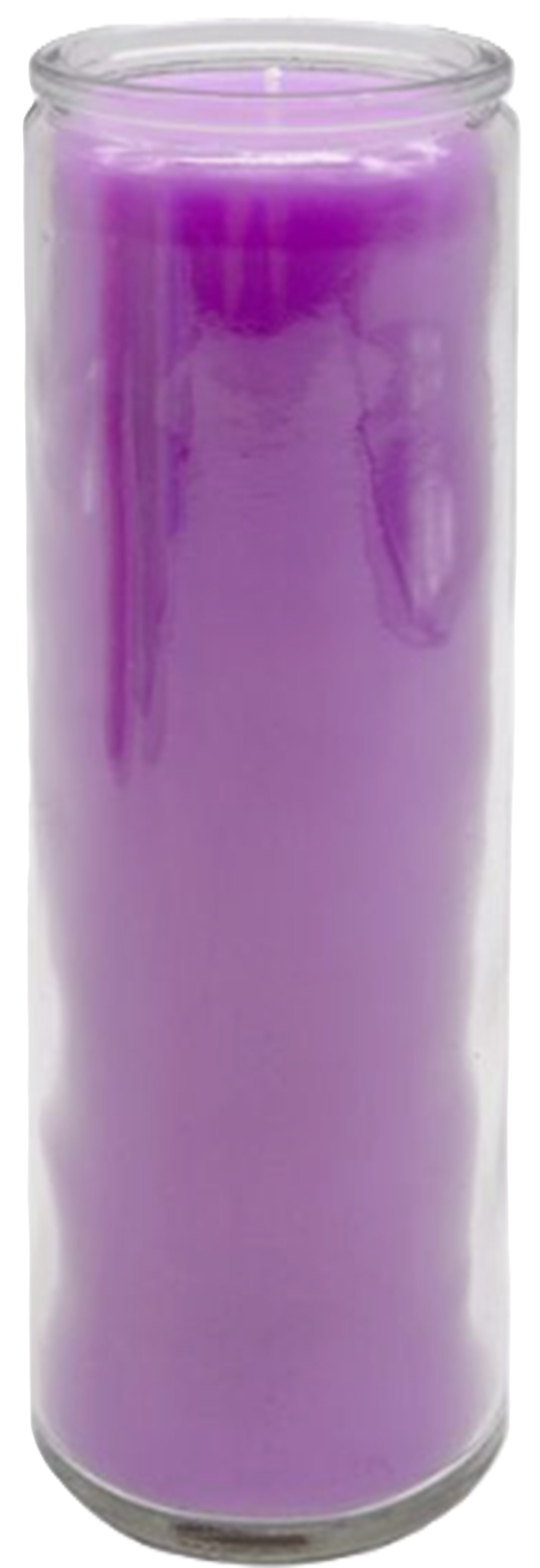 Glass Encased Candle-4 items-23 Colored Prayer Candles-100% Soy Wax- Fragrance Free-Dimensions: 2.33" inches Wide 8"High-Long Burn-Made in the USA