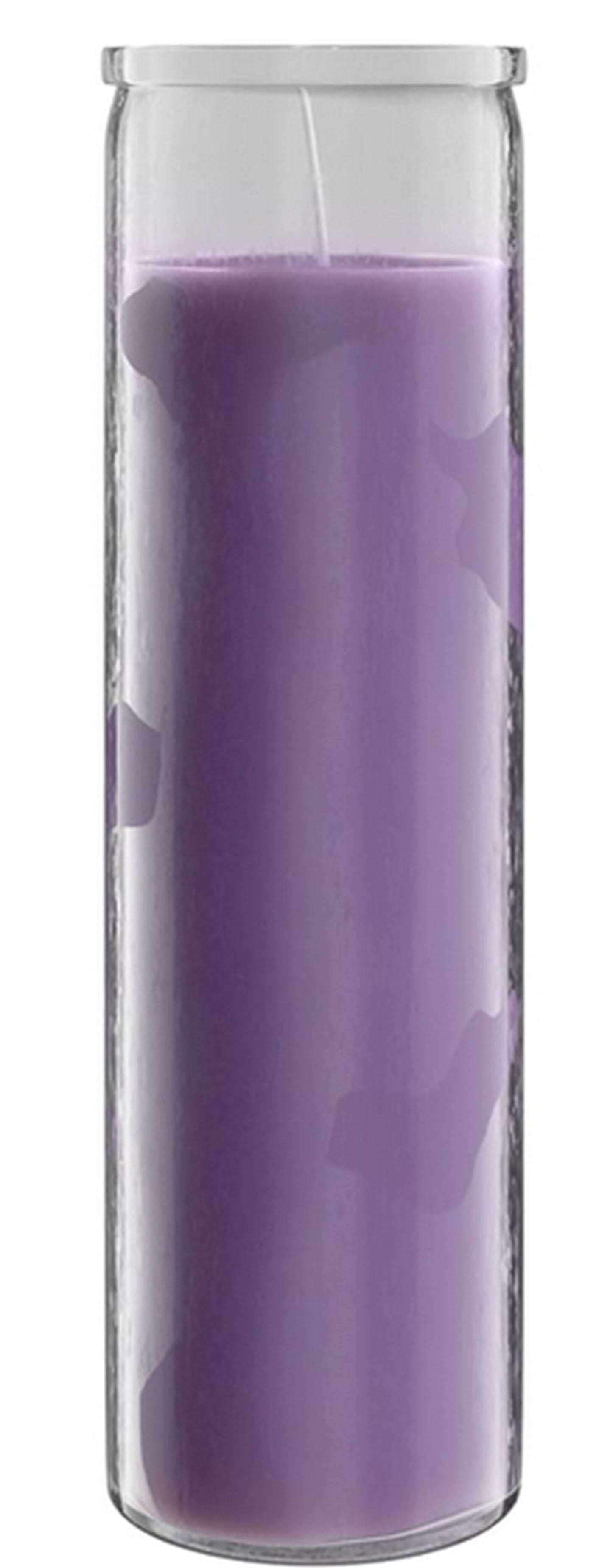 Glass Encased Candle-4 items-23 Colored Prayer Candles-100% Soy Wax- Fragrance Free-Dimensions: 2.33" inches Wide 8"High-Long Burn-Made in the USA