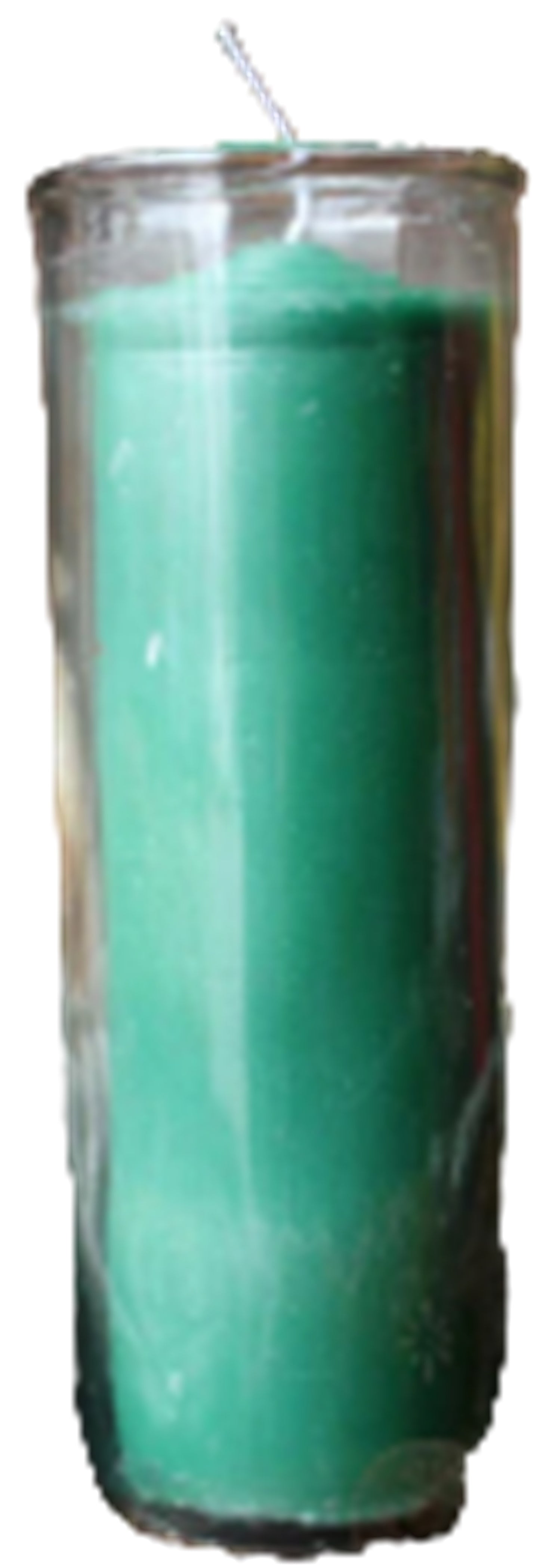 Glass Encased Candle-4 items-23 Colored Prayer Candles-100% Soy Wax- Fragrance Free-Dimensions: 2.33" inches Wide 8"High-Long Burn-Made in the USA